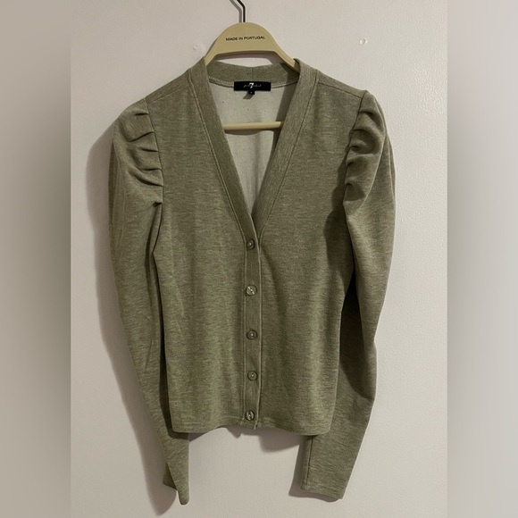7 for All Mankind puff sleeve cardigan S - Picture 2 of 8